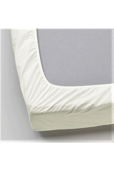 Kotonia Home Hotel Elastic Bed Cover, 100% Cotton, Damask Delux Satin, Vanilla, 160×200 35 Cm