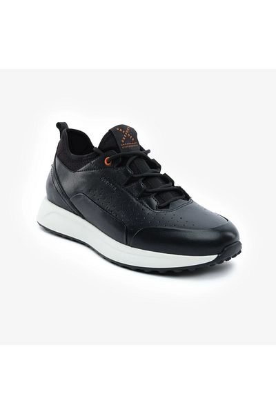 Greyder 17981 Black Genuine Leather Men's Sneaker Shoes