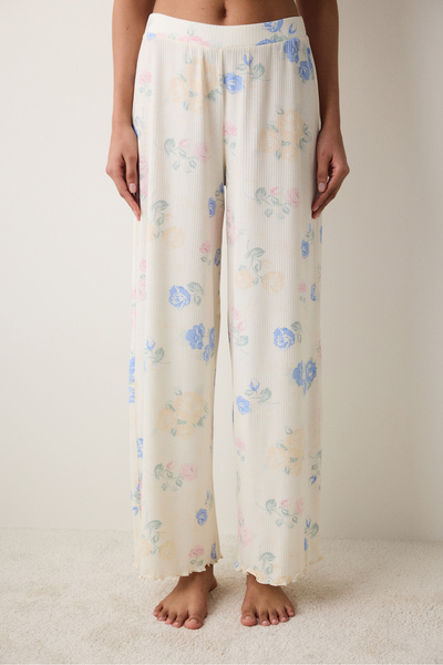 Penti Nohavice s potlačou Marina Ecru Pyžamové nohavice