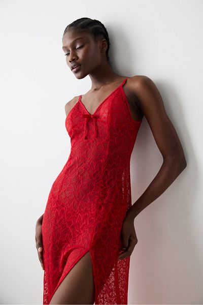 Penti Lacy Red Dress Nightgown