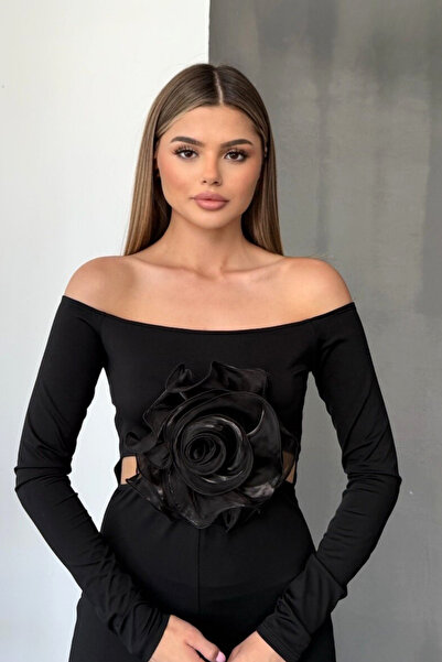 Trend aksesuar İğneli Organze Gül Broş