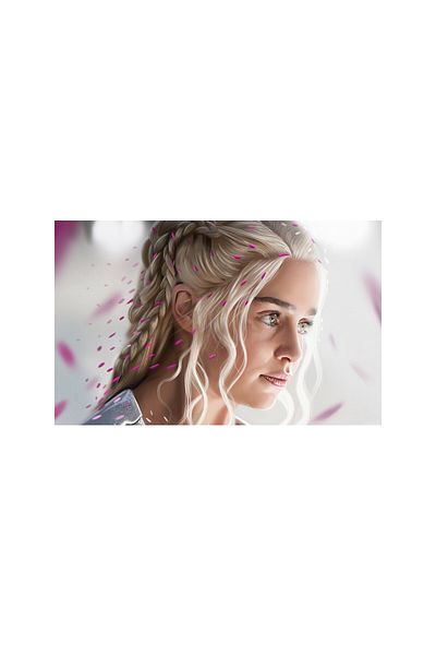 ve Tablou Canvas, Game Of Thrones, Daenerys, personaj, dragon, fantastic 2, 80 x 50 cm, Multicolor