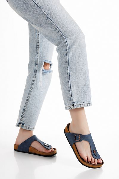 Moda Hanım Women's Flip Flops Navy Blue
