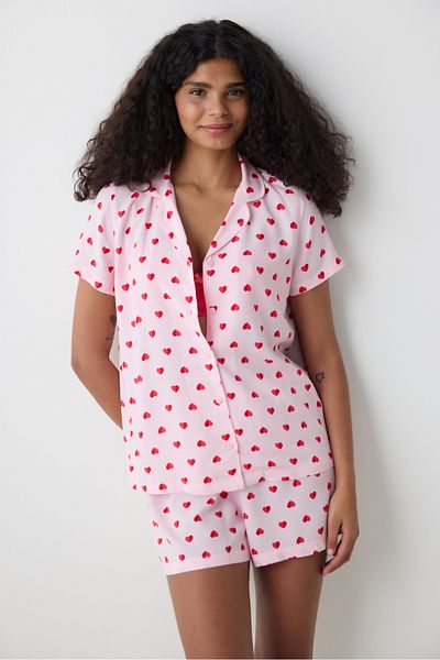 Penti Růžová pyžamová souprava Amour Shirt Shorts - kolekce Loves Paris