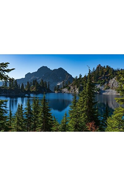 ve Tablou Canvas, Lac de munte 56, 80 x 50 cm, Rama lemn, Multicolor