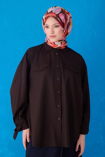 Belli Κασκόλ καθαρό μετάξι 4107D02 (Sura Silk) 90 x 90 Καφέ