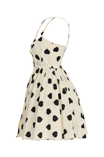 SEVİLEN Heart Patterned Strappy Summer Dress