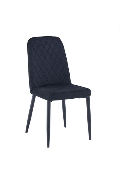 Generic Dining Chair with Metal Legs - Living Room Chair - Velvet Armless chair - Kitchen Chair Black