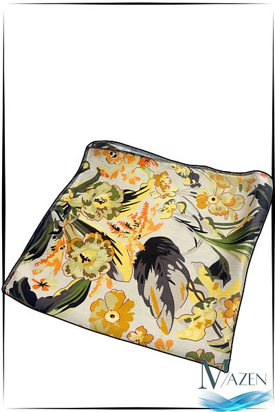 MAZEN “Women's Special Patterned Chiffon Scarf – Soft Texture, Colorful Elegance” 50X50 cm