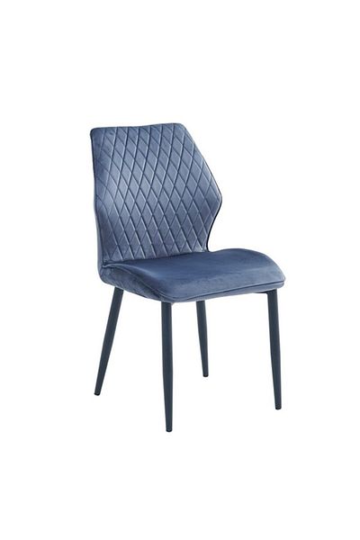 Generic Dining Chair with Metal Legs - Living Room Chair - Velvet Armless chair - Kitchen Chair Grey