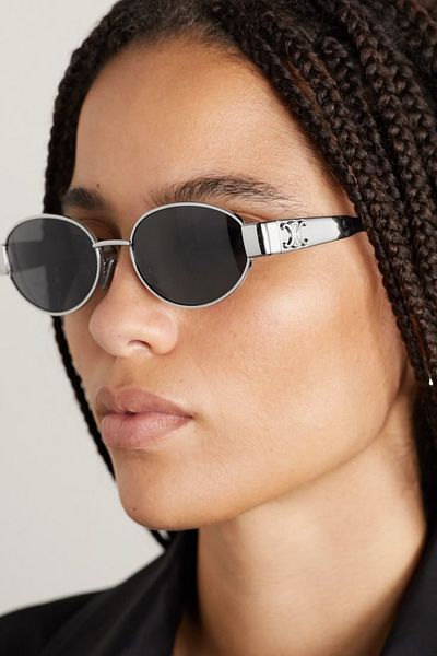 LOOKUP NEW Unisex Women Men Uv400 Protect Oval Silver Black Nyion Glass Metal Sunglasses