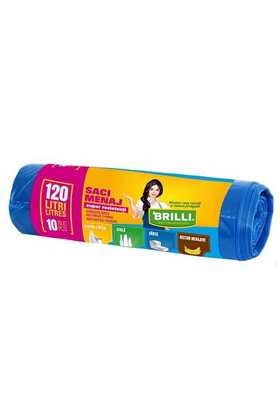Cesiro Saci de curățare Brilli 120l 10/set Sr Albastru