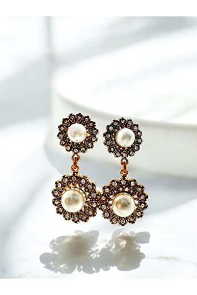 FUYA JEWELLERY İkili Çiçek İnci Küpe