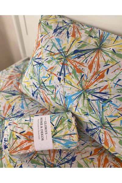Gloriys Home & Decor Multicolored Single Fitted Sheet Set