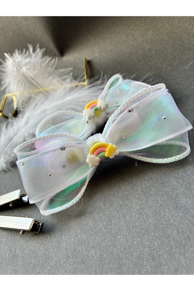 Nevgiss Aksesuar Stoned Tulle Ribbon Stoned Rainbow Figured Design Collet Buc...