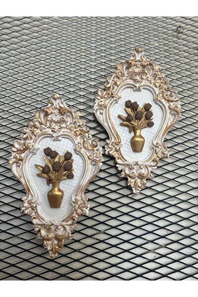 busraconcept El yapımı vintage tarzı çiçekli tablo 2li set