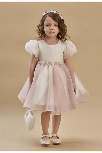 SIRRI Girl's Organza Powder Evening Dress 3 Pieces (2-6 Years)