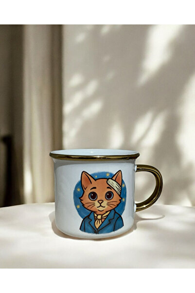 Butik Rue Design x Van Gogh Koleksiyonu Van Gogh Kedisi Desenli Porselen Kupa