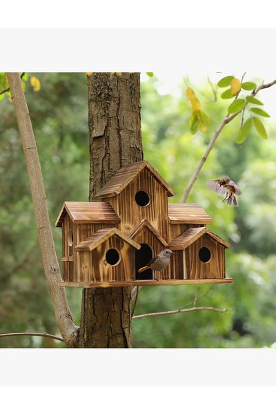 Obay Bird House 6 Holes Birds, Hummingbird Nest for Patio Outside Decoration