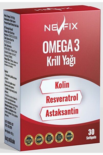 Nevfix Krill Yağ 30 Softgel Kolin Resveratrol Astaksantin Fosfolipidler