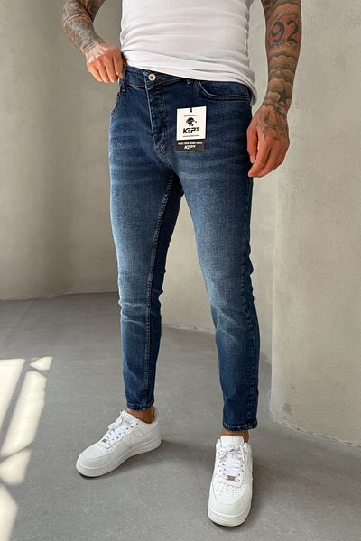 MADZEYMODA Slim Fit Slim Fit Lycra Denim Fabric Men's Blue Jean Jeans Trousers Ke-317