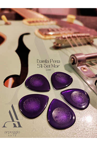 arpeggio ARTE Alıce Damla Pena Mor 5'li Set 2.00mm Caz Gitar Penası 2.00mm 5 ...
