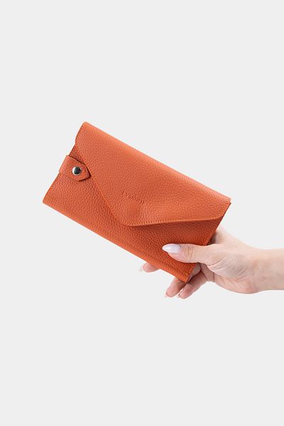 Lysande Genuine Leather Women's Wallet with Phone Compartment Handmade Stylish & Useful Orange