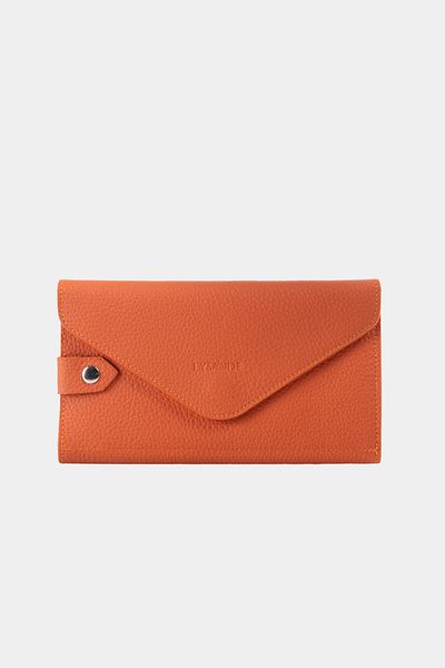 Lysande Genuine Leather Women's Wallet with Phone Compartment Handmade Stylish & Useful Orange