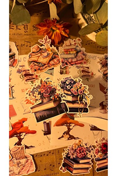 NONA Kitap Temalı Sticker Seti / Bullet Journal / Scrapbooking