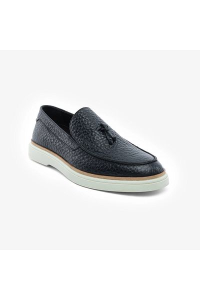Greyder 18490 Black Genuine Leather Men's Loafer Shoes