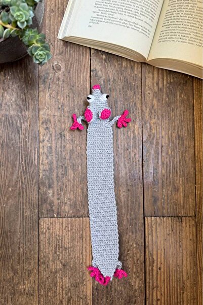 Talinhandmade Handmade Amigurumi Gray Mouse Bookmark