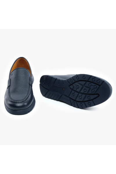 Greyder 64671 Lacivert Hakiki Deri Erkek Comfort Ayakkabı