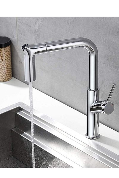banyonatural First Quality Stainless Brass Spiral Sink Faucet 2 Functions Chrome Color