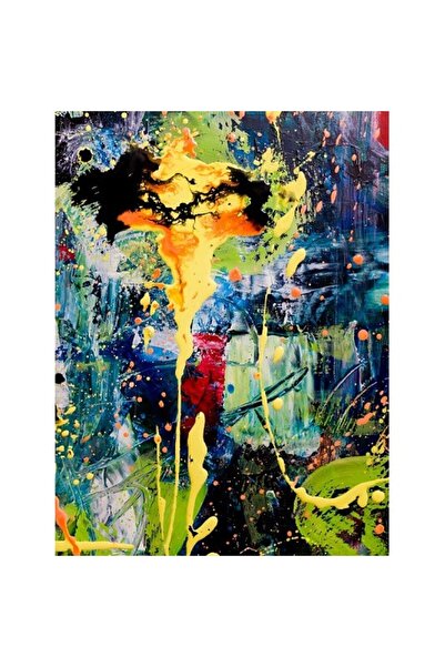 ve Tablou Canvas, Abstract culori 1 , 60 x 80 cm, Rama lemn, Multicolor
