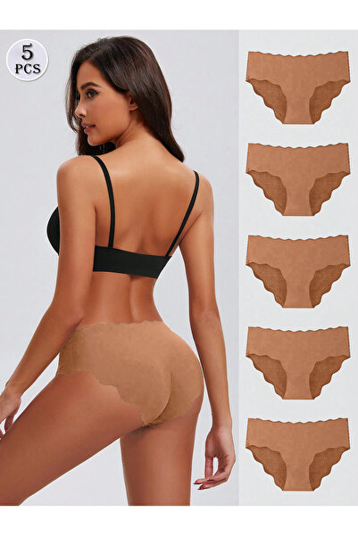 BENİMOLMALI مجموعة سراويل بيكيني مموجة قابلة للتنفس بدون خياطة مكونة من 5 سرا...
