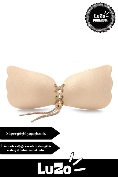 LuZo Premium Series Seamless Non-Slip Gathering Plump Breast Lifting Strapless Adhesive Bra