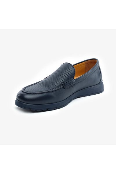 Greyder 64671 Navy Blue Genuine Leather Men's Comfort Shoes