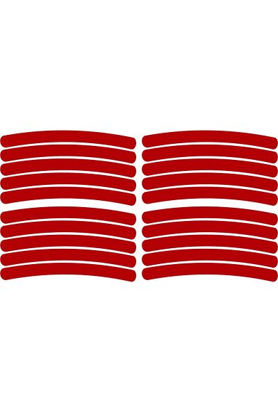 OEM Set of 20 pieces "Wheel Arch" Reflective Elements for cars, bicycles, motorcycles, ATVs, scooters, Red color
