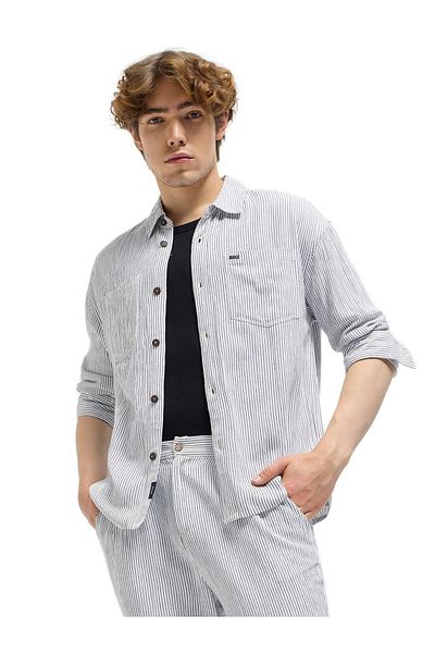 The Bear House Men's White Pinstripes Regular Fit Casual Shirt For Every Occasion