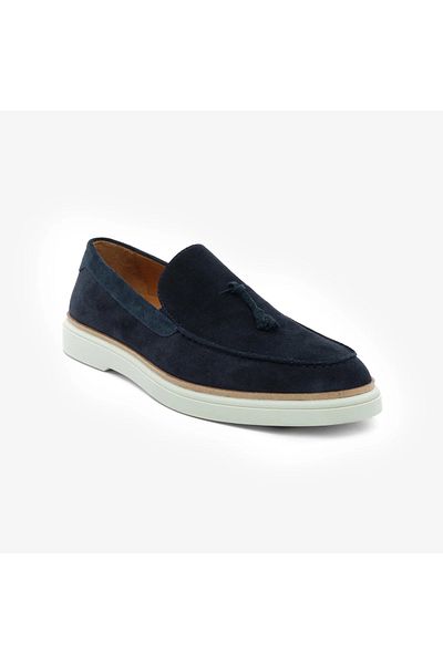 Greyder 18490 Navy Blue Genuine Leather Men's Loafer Shoes