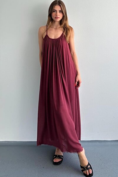 Ravencia Women's Santos Strap Claret Red Dress