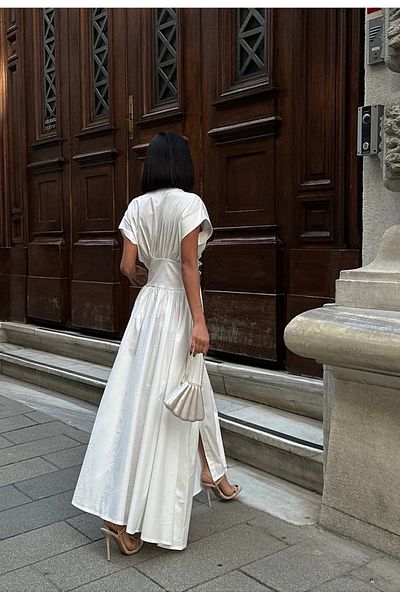 Ekim Store Rochie maxi cu centura dubla in talie