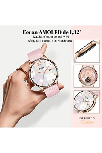 e-Wantay Smartwatch Y11, 1.32" Full HD, Apel Bluetooth, AI, 100+ Sporturi, 2 Brățări, IP67, Auriu