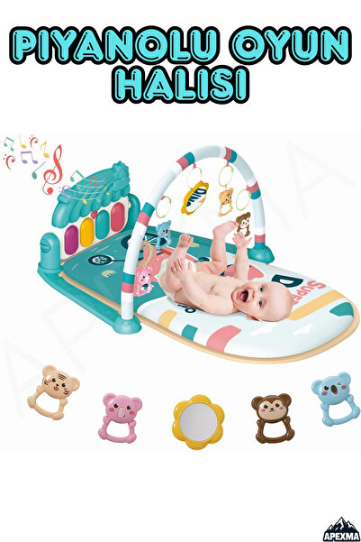 Apexma Oyuncak Dinozor Figürlü Sesli Işıklı Müzikli Piyanolu Yıkanabilir Matl...