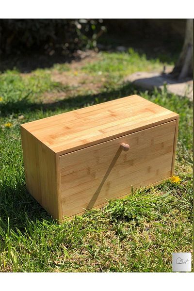 KARALYAN Bamboo Bread Cabinet Bread Box Retractable Bamboo Bread Bowl Bread Storage Box