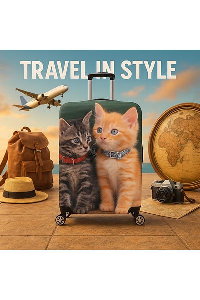 Bagacar Cats Luggage Cover for Cabin Size Suitcase