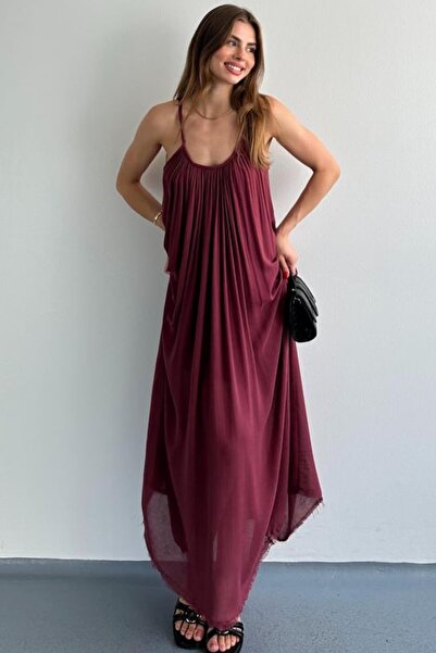 Ravencia Women's Santos Strap Claret Red Dress