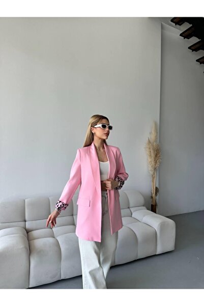 Ekim Store İç Astarlı Leopar Blazer Ceket