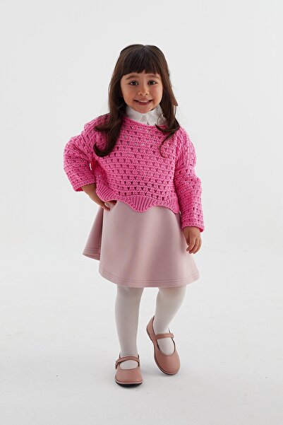 MARKALİSTE Pink Crop Knitwear Children's Model