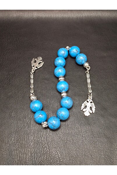 Han Ticarethane Zaza Model Blue Natural Stone Havlit Tesbih din 11 piese